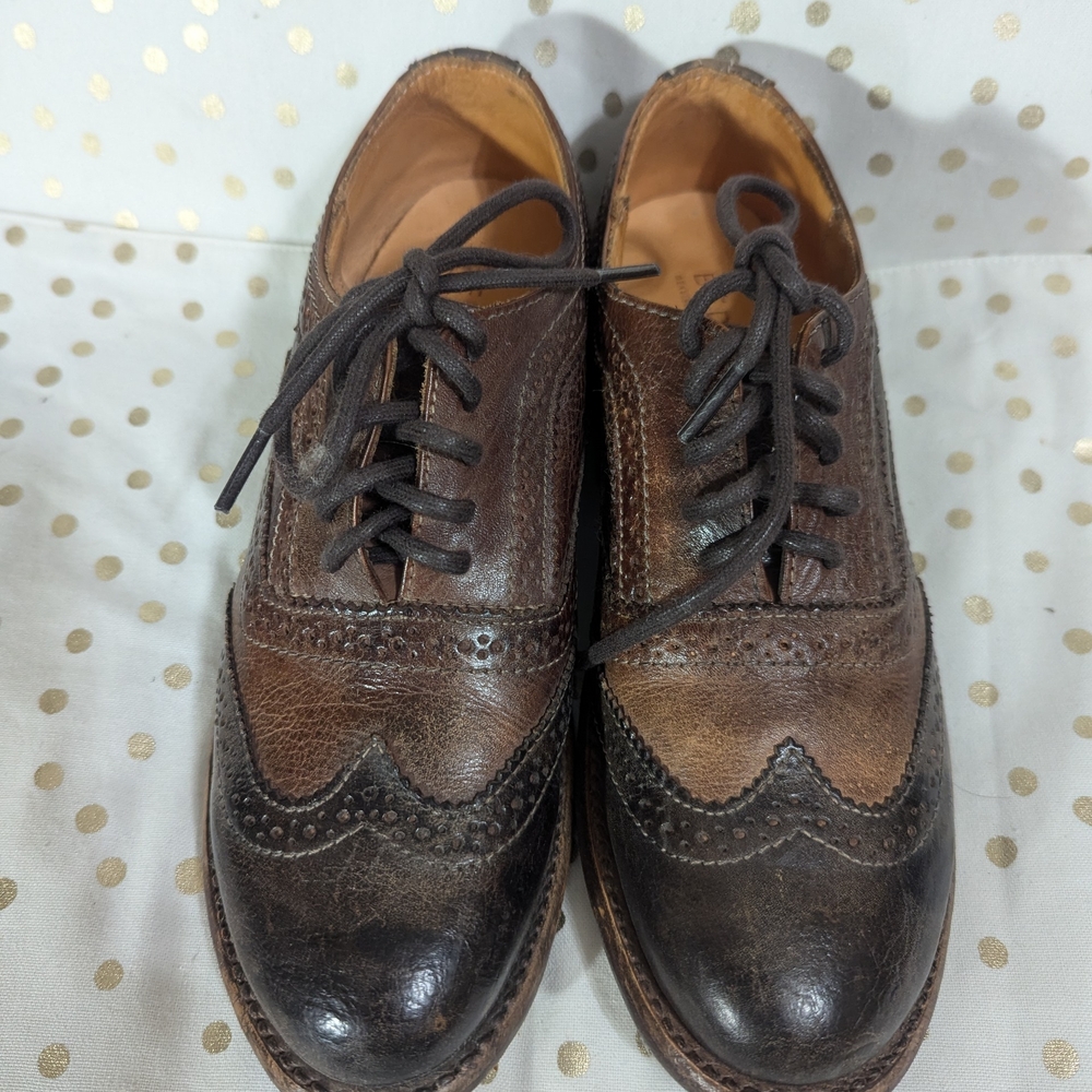 Bed Stu Lita Cobbler Distressed Leather Oxfords Women Shoes Size 6.5